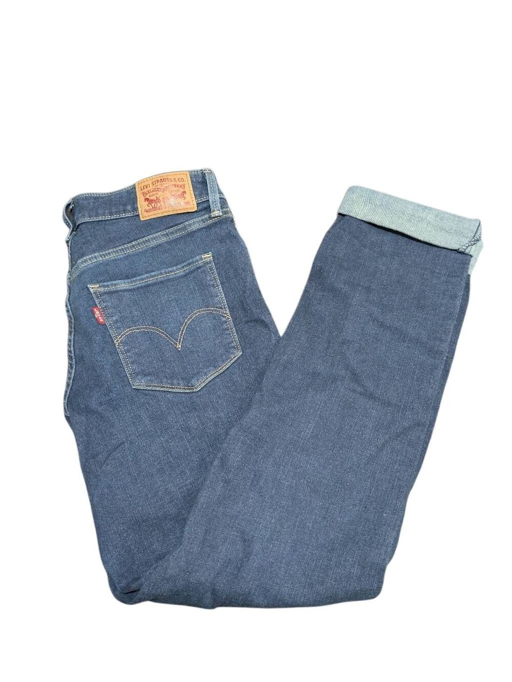 Levis Jeans Mid Rise Tag Classic Tapered Blue Pants Women's 8